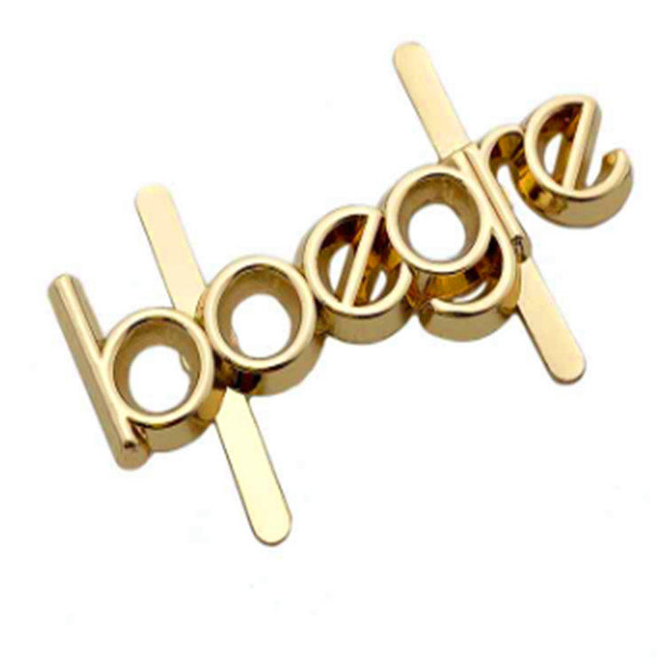 Logo dorato personalizzato con logo sulla piastra metallica posteriore per borsa