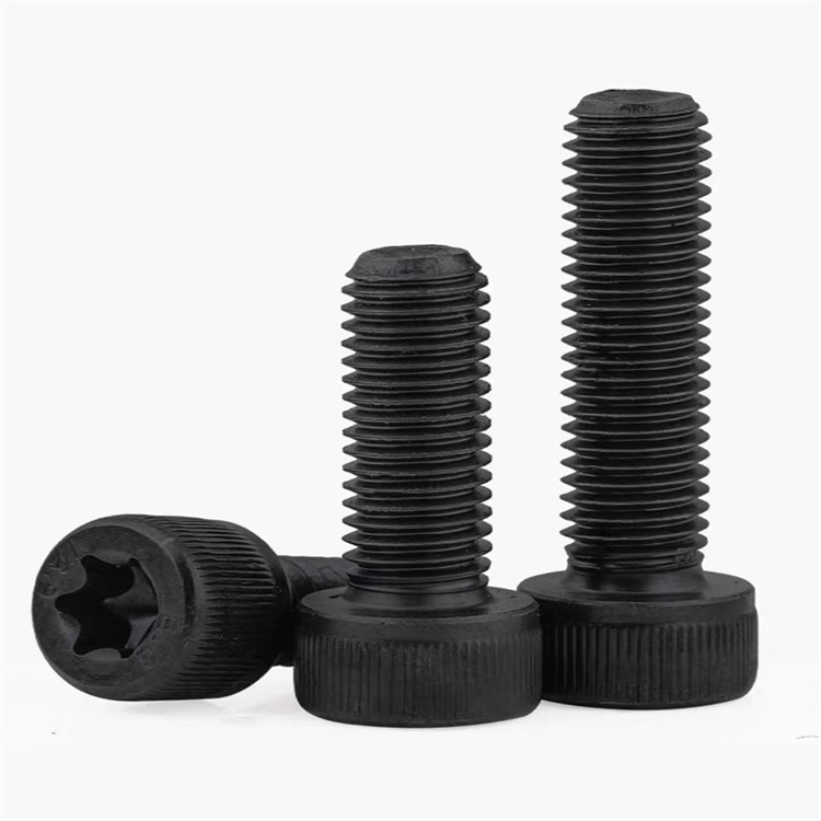 Vite torx a testa zigrinata in acciaio inossidabile nero di grado 12,9 m6