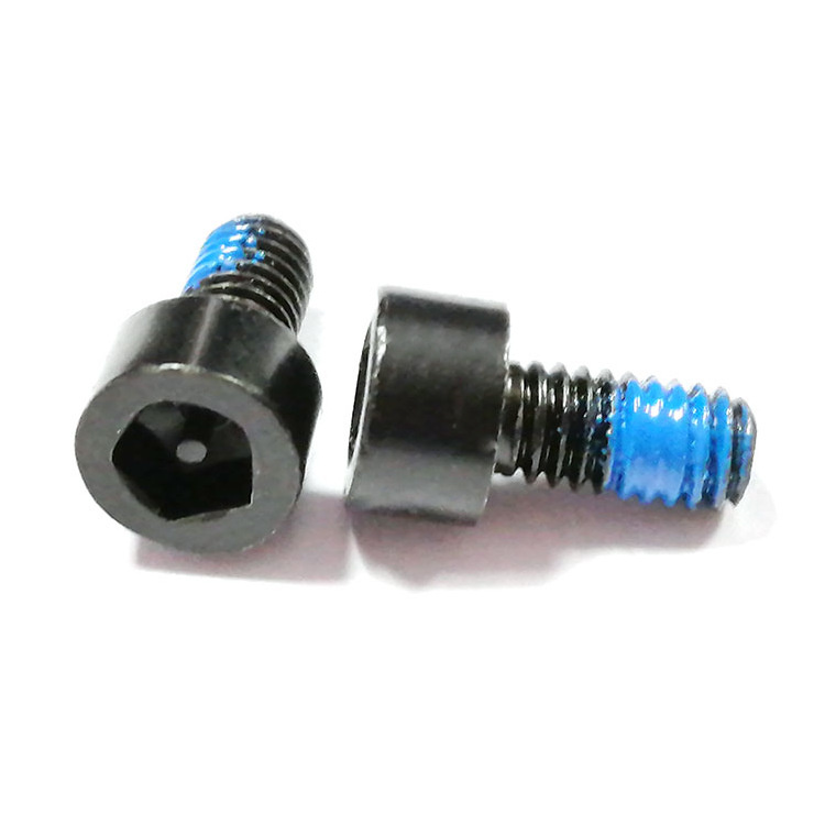 Viti antifurto nere in acciaio al carbonio M4 con toppa in nylon