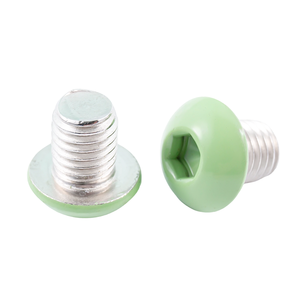 Viti in acciaio inossidabile con filettatura a macchina con testa a bottone con verniciatura verde personalizzata Viti in acciaio inossidabile con filettatura a macchina con testa a bottone con verniciatura verde personalizzata