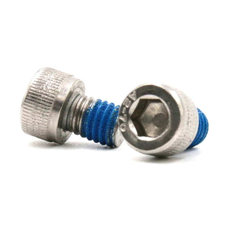 Microvite a testa tonda con cava esagonale in acciaio inox 304 con toppa in nylon Microvite a testa tonda con cava esagonale in acciaio inox 304 con toppa in nylon