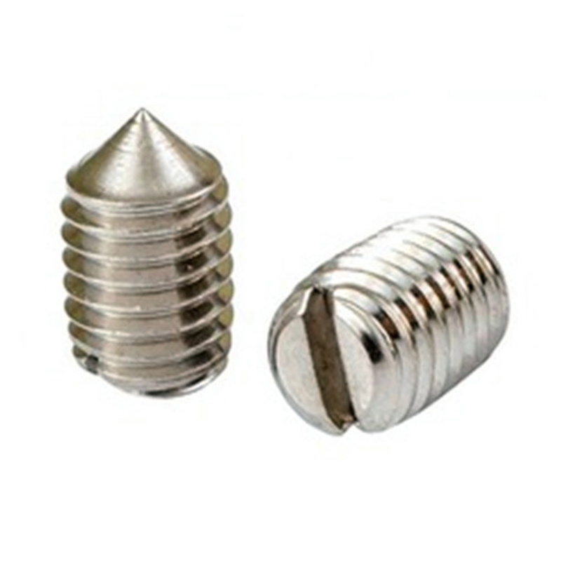 Grano con esagono incassato zigrinato in acciaio inox DIN 916K con punta a tazza