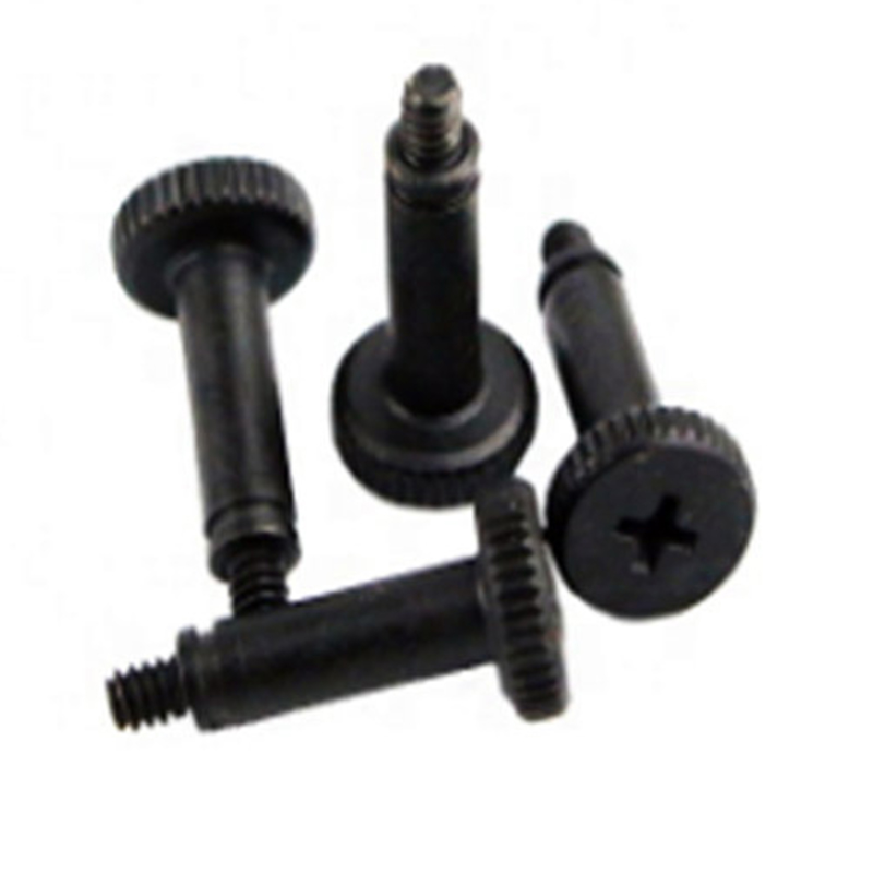 Vite a spalla con testa zigrinata a croce Mingze in acciaio inossidabile nero M2 ISO 7379 Vite a spalla con testa zigrinata a croce Mingze in acciaio inossidabile nero M2 ISO 7379
