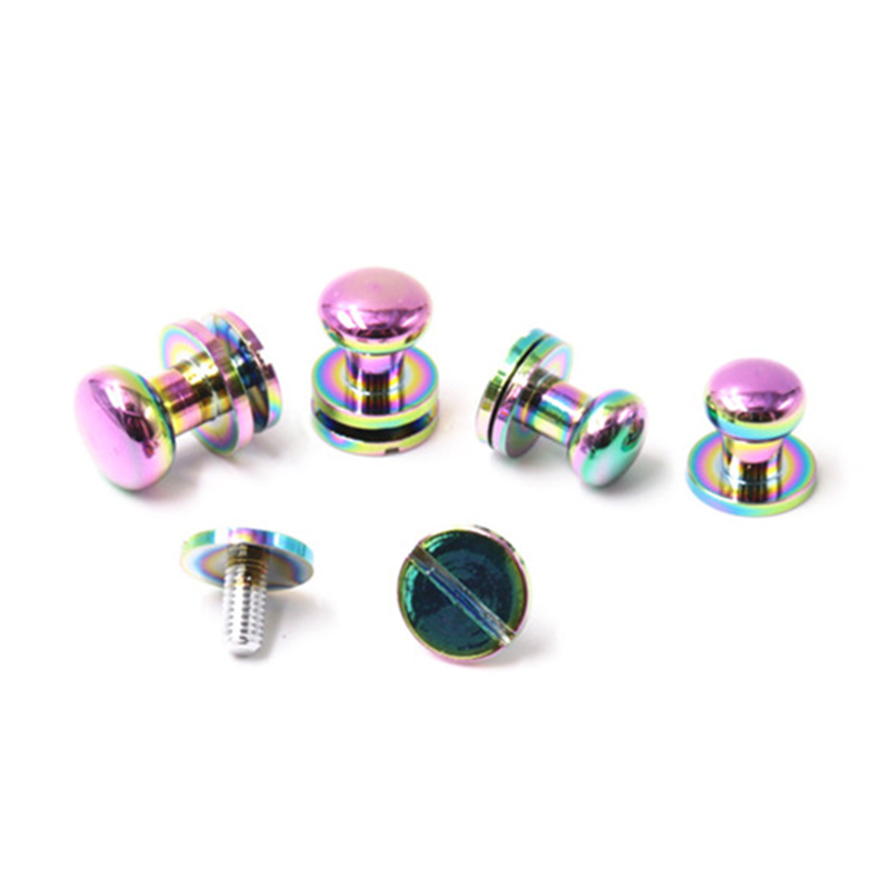 Borchie sam browne in ottone color arcobaleno da 8 mm per cintura in pelle Borchie sam browne in ottone color arcobaleno da 8 mm per cintura in pelle