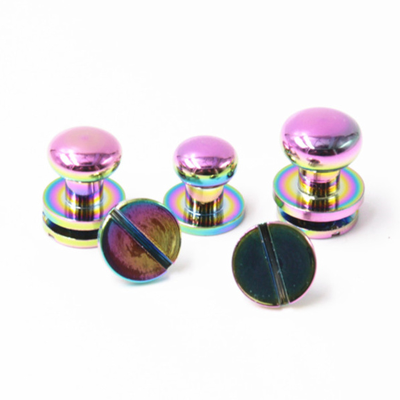 Borchie sam browne in ottone color arcobaleno da 8 mm per cintura in pelle Borchie sam browne in ottone color arcobaleno da 8 mm per cintura in pelle