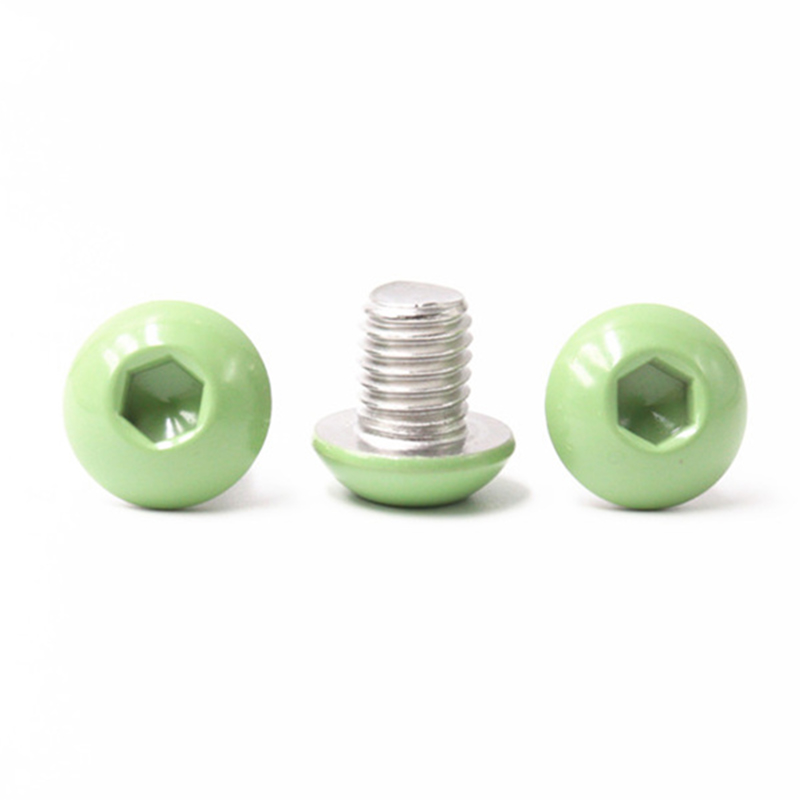 Vite a filettatura grossa con testa a bottone verde 10-24 di nuovo design