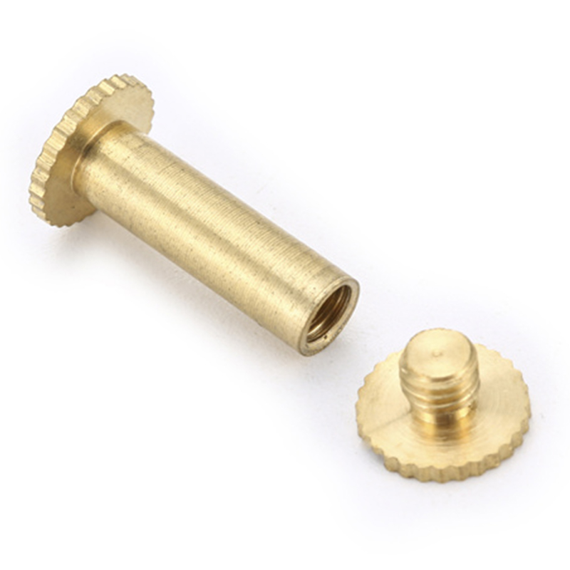 Micro vite per rilegatura con testa zigrinata da 4 mm di nuovo design per menu Micro vite per rilegatura con testa zigrinata da 4 mm di nuovo design per menu