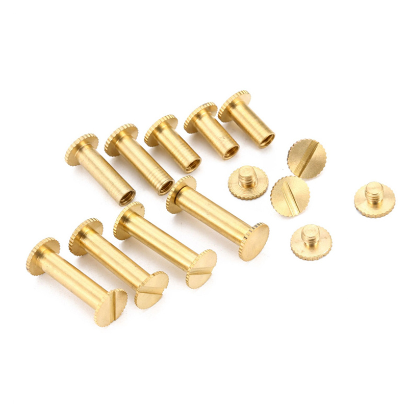 Micro vite per rilegatura con testa zigrinata da 4 mm di nuovo design per menu Micro vite per rilegatura con testa zigrinata da 4 mm di nuovo design per menu