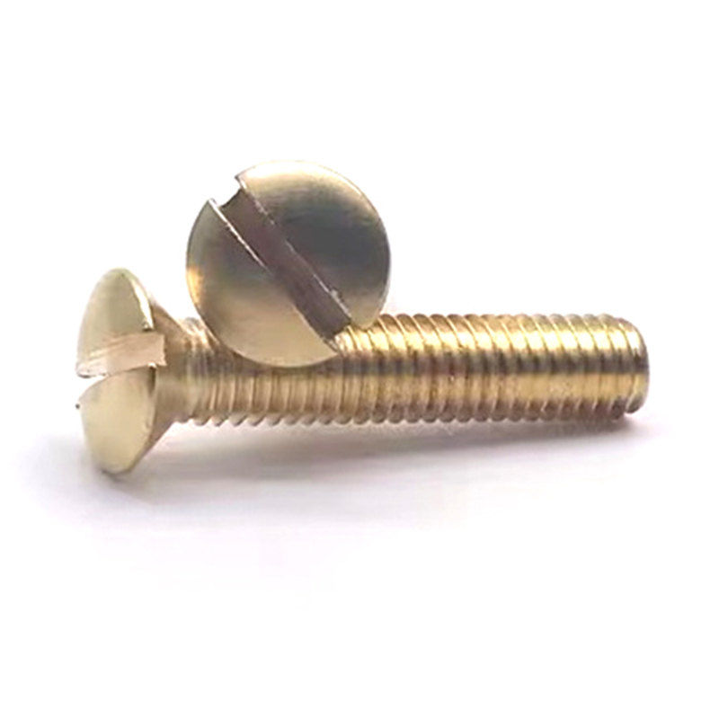 Vite per mobili a testa ovale con filettatura completa M6 in ottone massiccio Vite per mobili a testa ovale con filettatura completa M6 in ottone massiccio