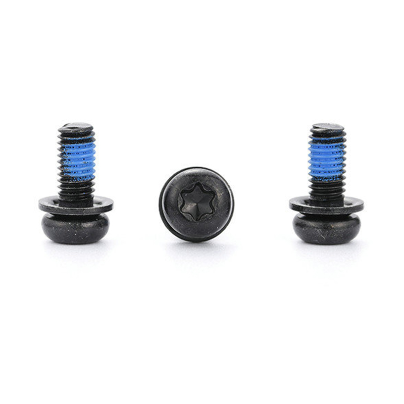 Vite di fissaggio tripla micro mini torx nera a testa tonda con toppa in nylon Vite di fissaggio tripla micro mini torx nera a testa tonda con toppa in nylon