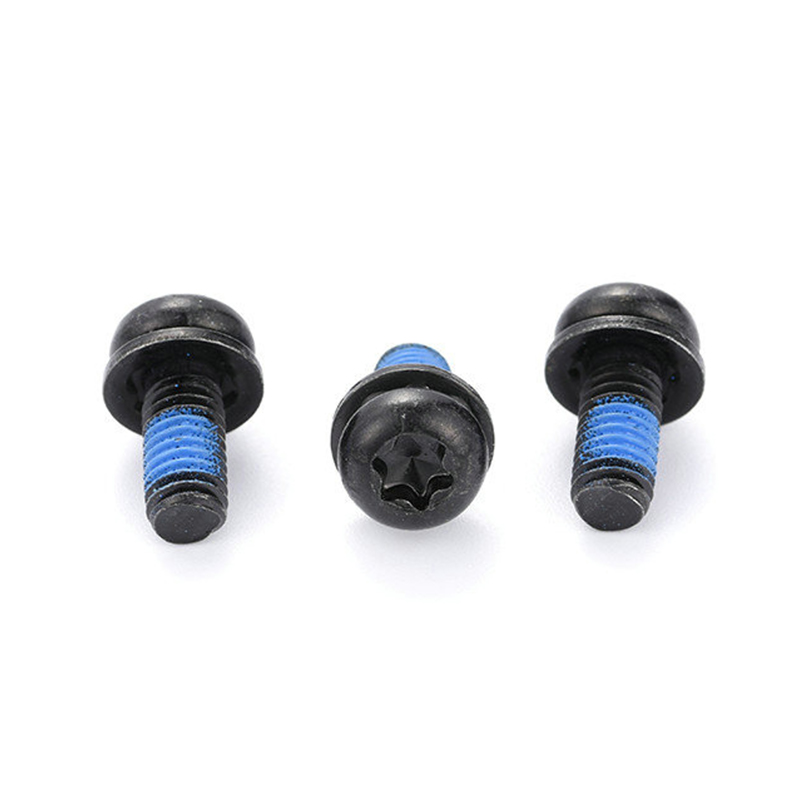 Vite di fissaggio tripla micro mini torx nera a testa tonda con toppa in nylon Vite di fissaggio tripla micro mini torx nera a testa tonda con toppa in nylon