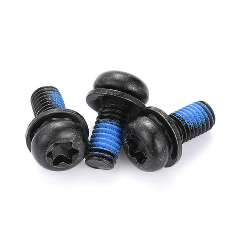 Vite di fissaggio tripla micro mini torx nera a testa tonda con toppa in nylon Vite di fissaggio tripla micro mini torx nera a testa tonda con toppa in nylon