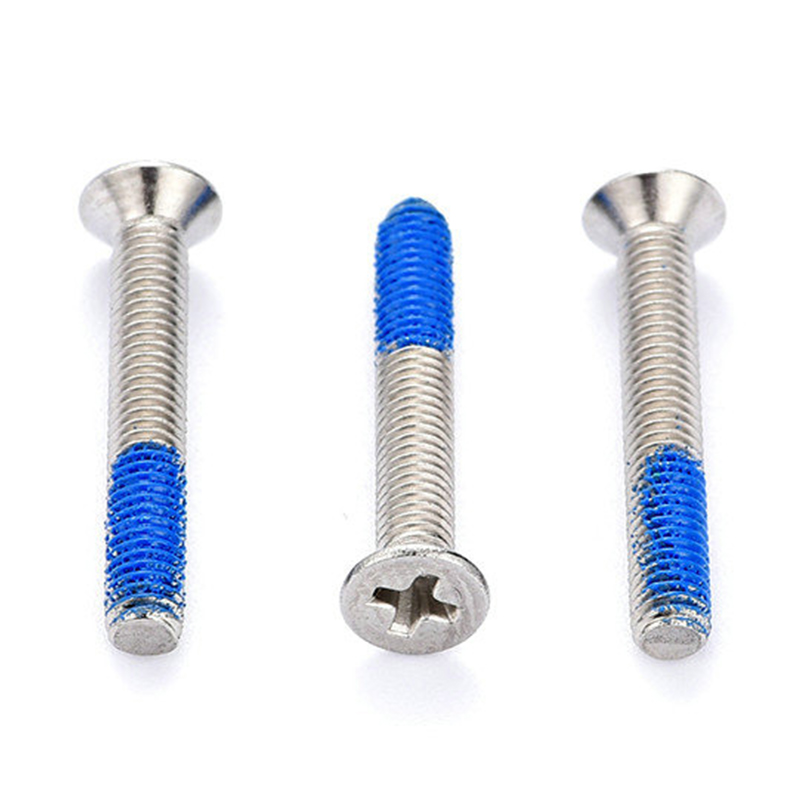 Viti a macchina PH2 a testa svasata in acciaio inossidabile M3 con toppa in nylon Viti a macchina PH2 a testa svasata in acciaio inossidabile M3 con toppa in nylon