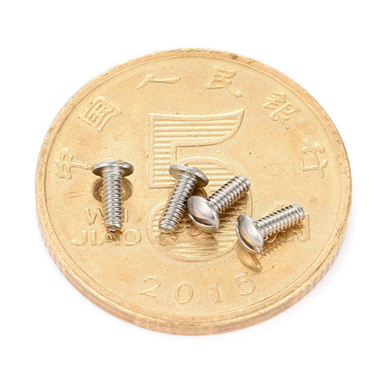 Microvite a testa tonda con taglio in acciaio inox Microvite a testa tonda con taglio in acciaio inox