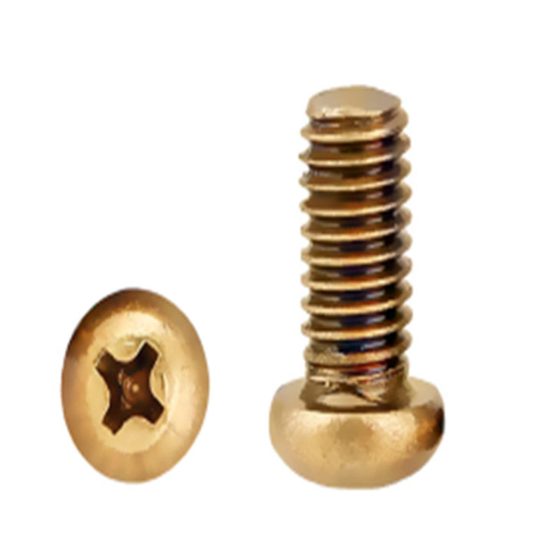 Micro mini viti a macchina a testa tonda in ottone a croce Micro mini viti a macchina a testa tonda in ottone a croce